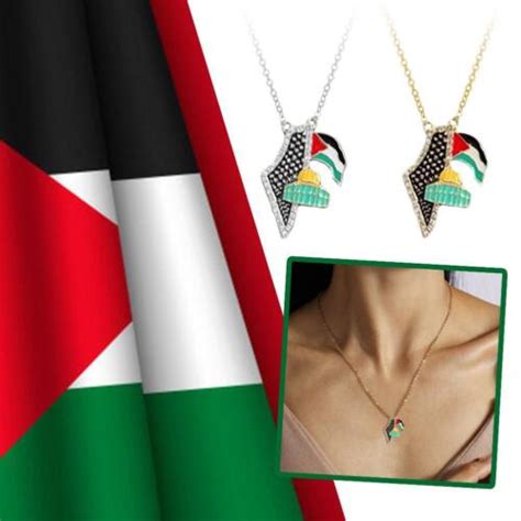 Stainless Steel Palestine Map Pendant Necklaces Palestine Map Jewellery