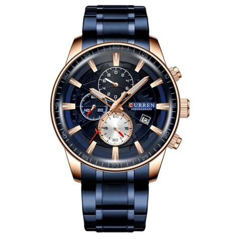 Montre Homme Curren C Montre Pas Cher Couleur Bracelet Bleu