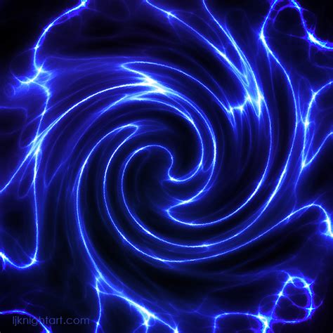 Blue Glowing Swirl Abstract | L.J. Knight Art