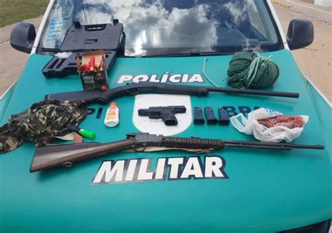 Bpa Apreende Quatro Armas De Fogo E Seis Armas Artesanais De Caça Em