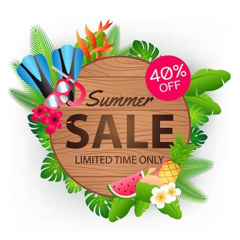 Banner De Oferta De Venta De Verano Vector Premium