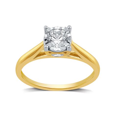 Forever Bride 1 2 Carat T W Round Diamond 10 Kt Yellow Gold Miracle