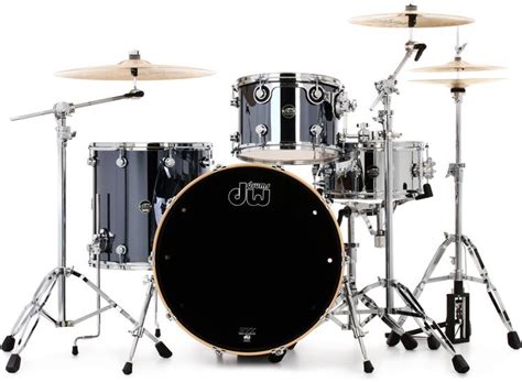 Dw Performance Series 3 Piece Shell Pack With 22 Inch Bass Drum Chrome Shadow Finishply