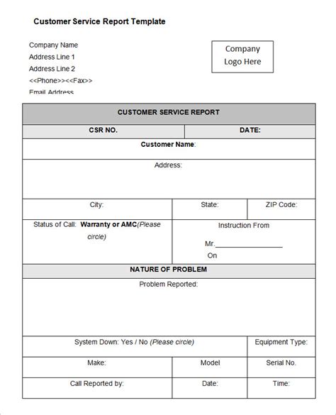 Sample Service Report Template 31 Word Pdf Download