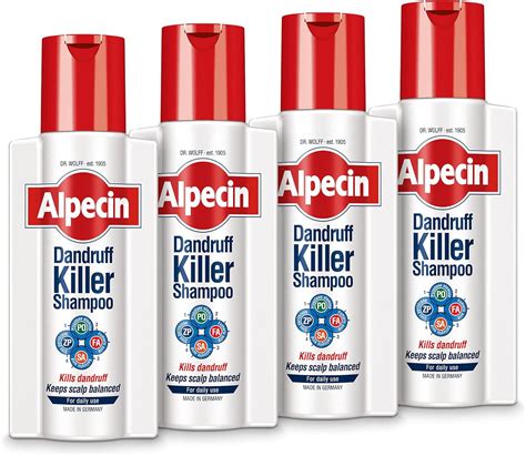 Alpecin Dandruff Killer Shampoo 4x 250ml Effectively Removes And Prevents Dandruff Hair Care