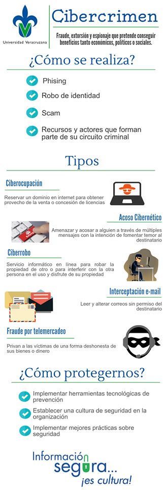 Infografía Qué es el cibercrimen Seguridad de la información