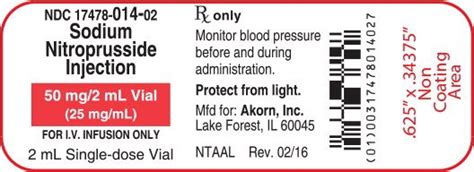 Sodium Nitroprusside Injection Fda Prescribing Information Side Effects And Uses