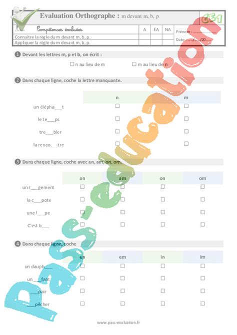 Evaluation Quiz Qcm Ecrire Les Sons Difficiles Ce Pdf Imprimer