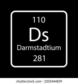 Darmstadtium Symbol Chemical Element Periodic Table Stock Vector ...