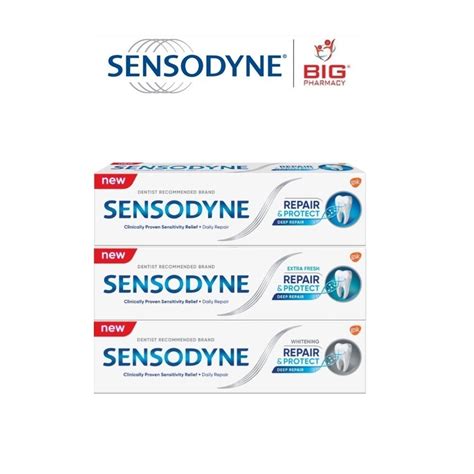 Sensodyne Toothpaste Repair And Protect Ori Whitening Extra Fresh 100g 2x100g Free T B