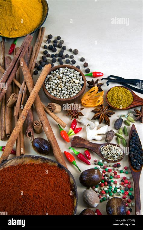 Different Types Of Spices Stock Photo Alamy