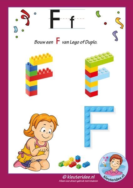 Pakket Over De Letter F Blad Maak Een D Van Lego Of Duplo