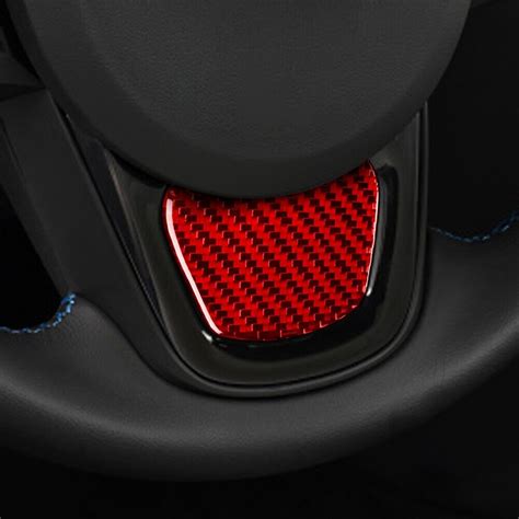 Red Carbon Fiber Interior Steering Wheel Chin Cover Trim For Supra A90