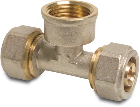 Adaptor T Piece 90 Brass Nickel Plated 16 Mm X 1 2 X 16 Mm