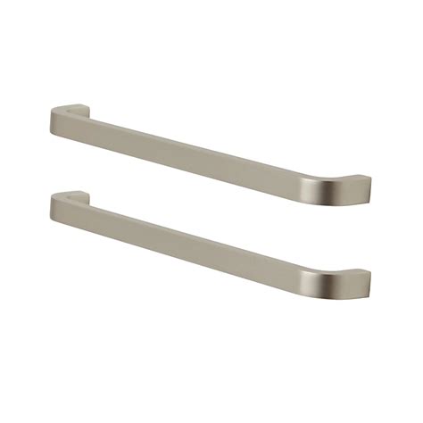 Goodhome Epazote Nickel Effect Kitchen Cabinets D Shaped Pull Handle L20cm D30mm Pack Of 2