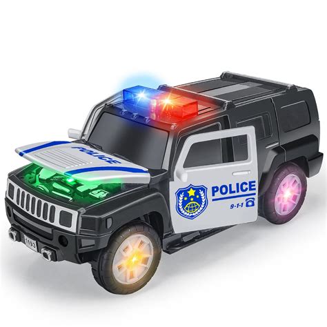 Ynanimery Police Car Toy, Toy Vehicle with LEDs Lights and Siren Sounds ...