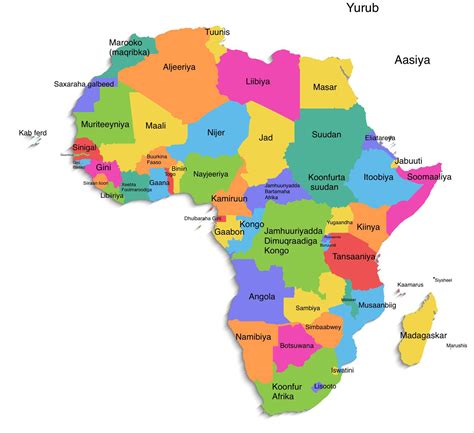 African countries in the Somali language : r/MapPorn