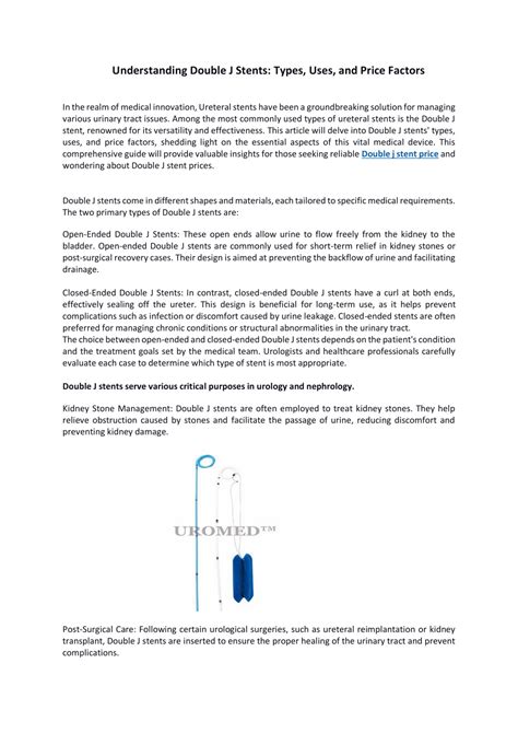 Ppt Understanding Double J Stents Types Uses And Price Factors