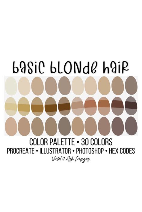 Basic Hair Procreate Palette Bundle Procreate Palette Etsy