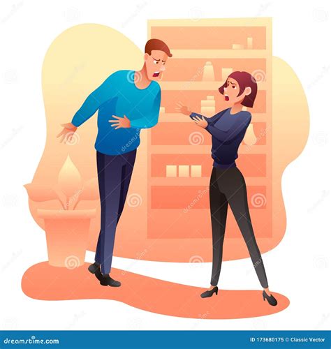 Man And Woman Arguing Flat Vector Illustration Stock Vector