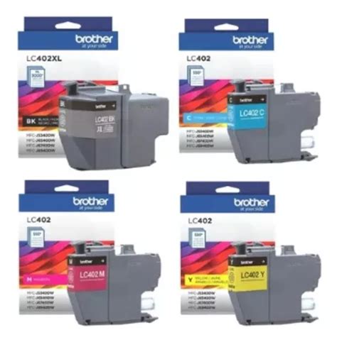 Pack 4 Tintas Brother Lc402xlbk Lc402xlcmy Originales Cuotas Sin