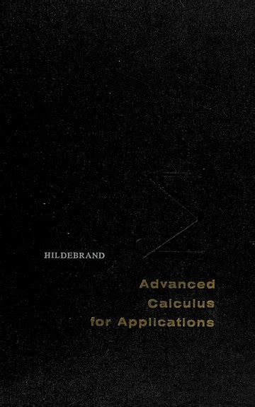 Advanced calculus for applications : Hildebrand, Francis Begnaud : Free ...