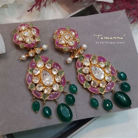 Tamanna Earings In Moissanite Polkis In 2024 Bridal Jewelry