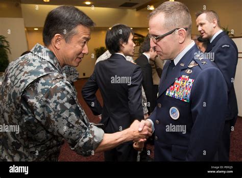 Left To Right Japan Air Self Defense Force Lt Gen Hiroaki Fukue