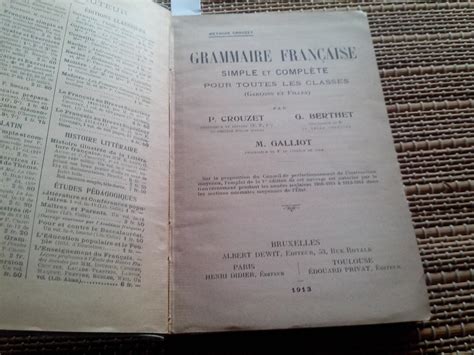 Grammaire française simple et complète pour toutes les classes Sur la