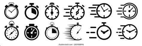 Fast Delivery Icon Timer Fast Stopwatch Stock Vector Royalty Free