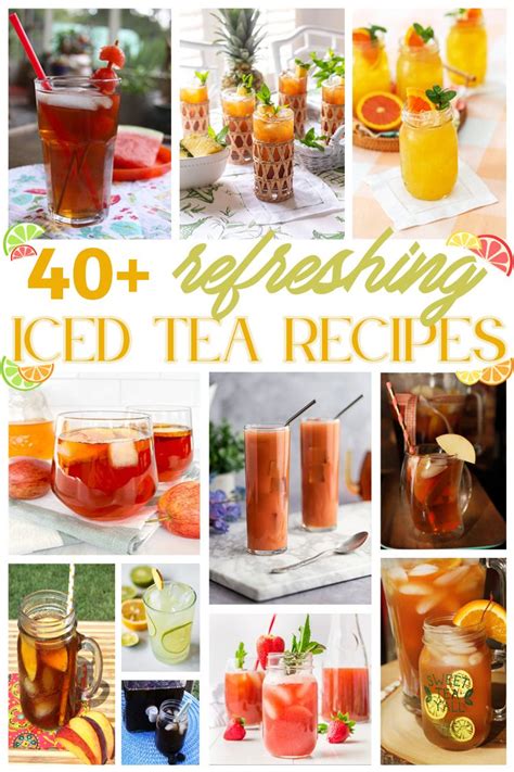 Various Iced Teas And Drinks Are Shown In This Collage With The Words