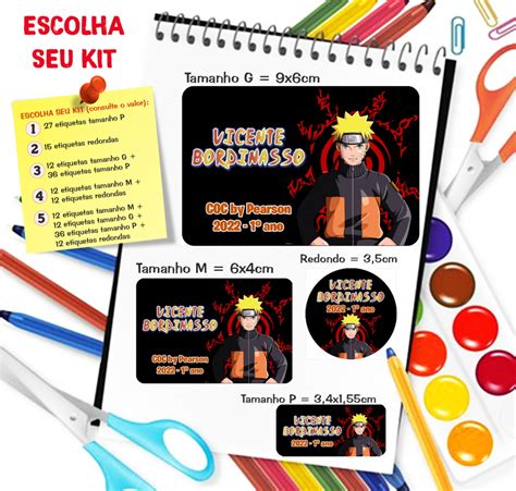 Kit Etiquetas Escolares Naruto Shippuden Elo