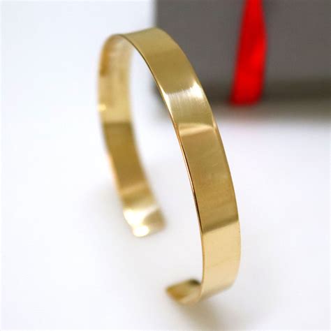 Mens Gold Cuff Bracelet Personalized T For Men Anniversary Etsy