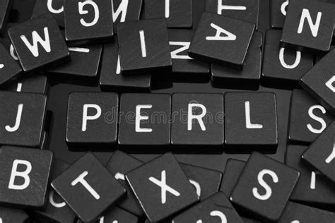 Black Letter Tiles Spelling The Word X22 Perl X22 Stock Photo