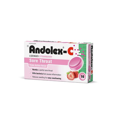 Andolex C Lozenges 16s Rasberry Effingham Pharmacy