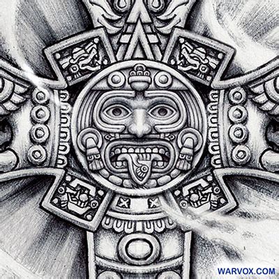 Tonatiuh Aztec Cross Tattoo - ₪ AZTEC TATTOOS ₪ Warvox Aztec Mayan Inca Tattoo Designs