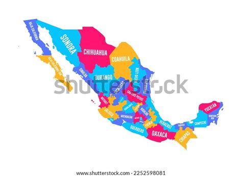 Mexico Regions Map Vector Illustration Stock Vector (Royalty Free ...