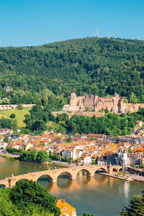 Heidelberg Old Town Panorama View from Heidelberg Castle in Germany ...