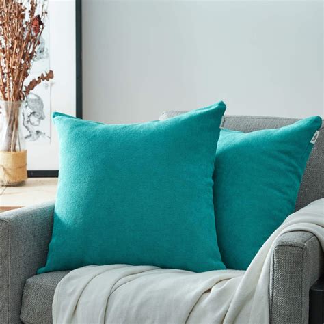 Amazon Top Finel Decorative Throw Pillow Cases Soft Chenille Solid