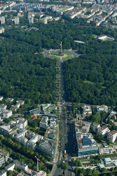 Luftbild Berlin Kreisverkehr Stra Enverlauf An Der Siegess Ule