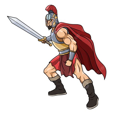 Roman Warrior Hd Transparent, Ancient Roman Sword Warrior Cartoon ...