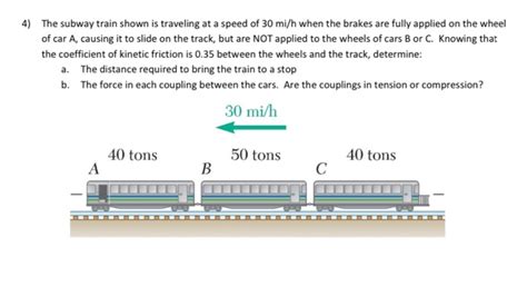 Solved The Subway Train Shown Is Traveling At A Speed Of Chegg