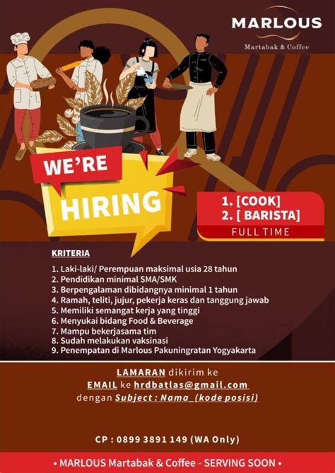 Lowongan Kerja Crew Outlet Barista Di Marlous Lokerjogja Id