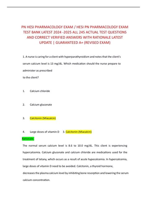 Pharmacology Hesi Test Bank 3