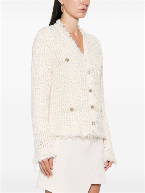 Twinset Sequin Embellished Cardigan Neutrals Farfetch