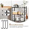 Amazon Himix Storage Shelves With 6 Hooks 3 Tier Foldable Shelf