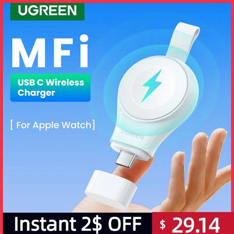 Ugreen usb c carregador sem fio portátil mfi para apple watch