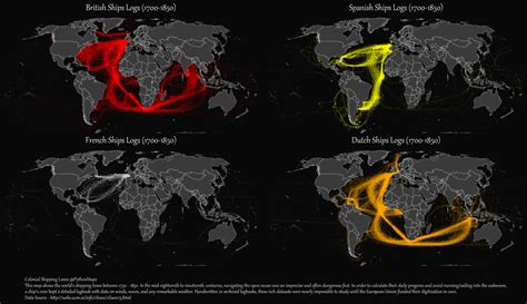 Mapped European Colonial Shipping Lanes