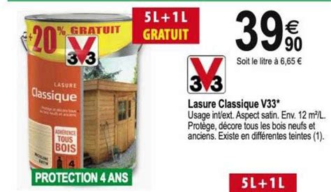 Promo Lasure Classique V33 chez Tridôme iCatalogue fr