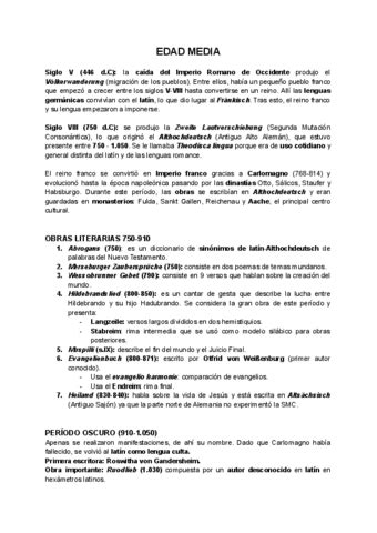 Historia De La Literatura O Parcial Edad Media Aufklarung Pdf